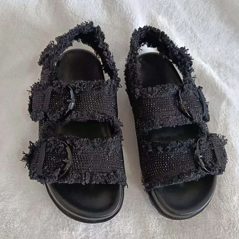 Summer bgbg crystal sandals flat platform outside women shoes