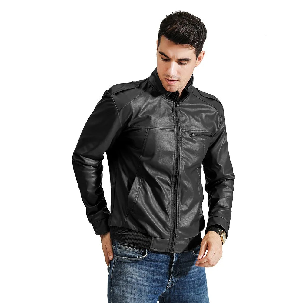 Mens Motorcycle Leather Jacket Slim Men Outer Wear Clothing For Male Garment Man Jackets 250210