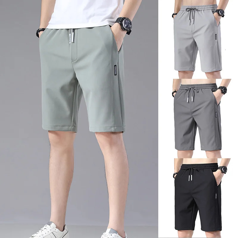 Quick Dry Shorts for Men Straight Swim Trunks Bathing Suit Drying Drawstring w Pocke Surfing Beach 250219