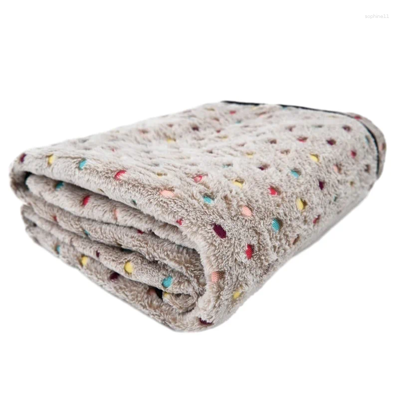 Update Soft Fluffy Pet Blanket Cute Dot Pattern Cozy Warm For Cat Dogs Bed Small Large Mat Cover Supplies