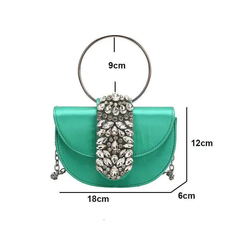 Women y Evening Bags Shiny Rhinestone Clutch Money Purses Fashion Shoulder Bag Handbag Wedding Party Dinner 250218