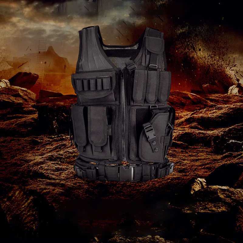 Hunting Security Clothes Swat Tactical Vest Swat Jacket Chest Rig Multi-Pocket SWAT Army CS Hunting Vest Camping AccessoriesXJ250219