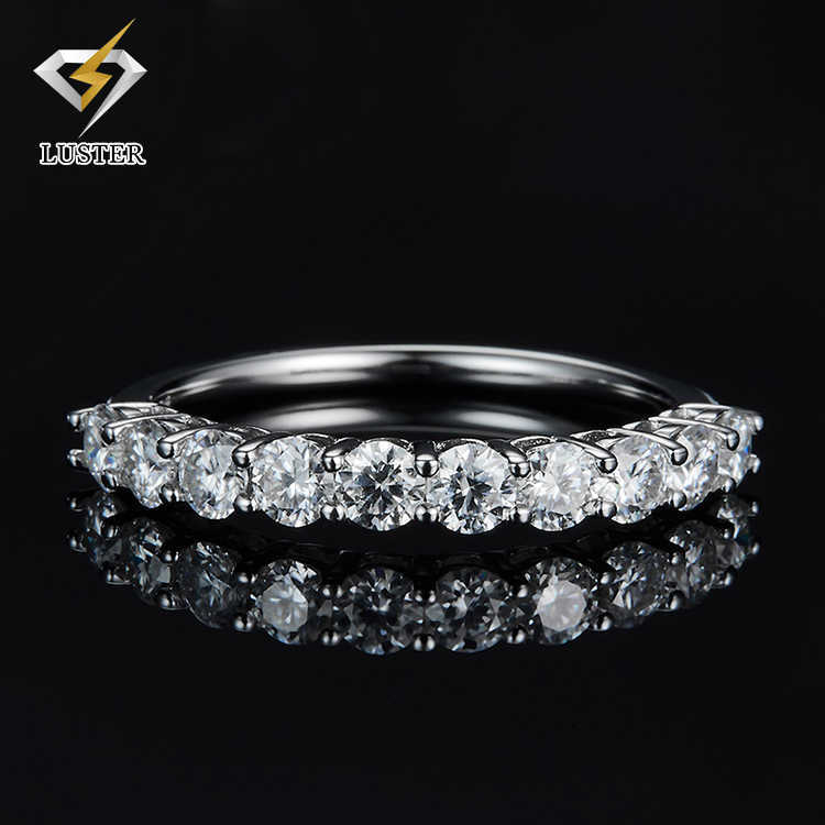 0.5u Thick White Gold Sterling Silver 925 Ring Moissanite Jewellery Moissanite Silver Ring