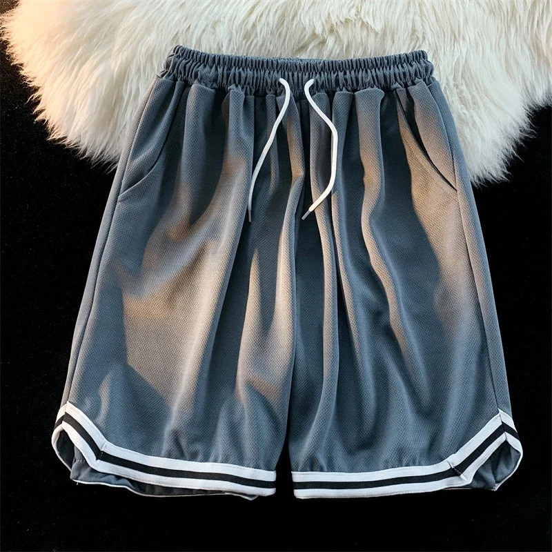 American Ice Slik Knee Length Striped Pantalon De Deporte Pantalones Cortos Elastic Casual Board Cargo Basketball Shorts Men 250218
