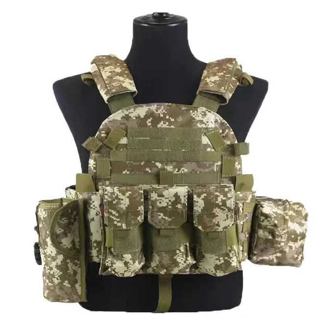 6094 Camouflage Plate Carrier Vest Multi-Functional Tactical Hunting Vest Adjustable Men Combat Equipment for Outdoor CyclingXJ250219