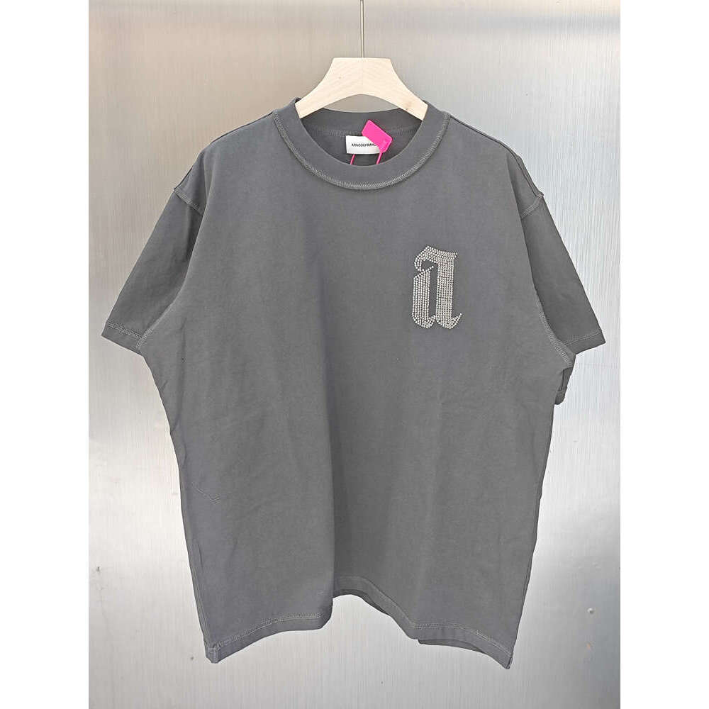 ADF Hot Diamond Willow Ding Direct Spray American High Street Vintage Washed Flow Make Old VTG Short Sleeve T-shirt for Men and Women