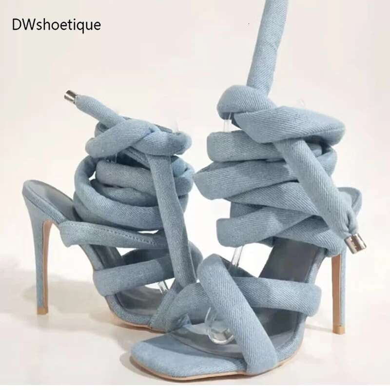 Summer sexy strap women sandals high thin heel square toe slides