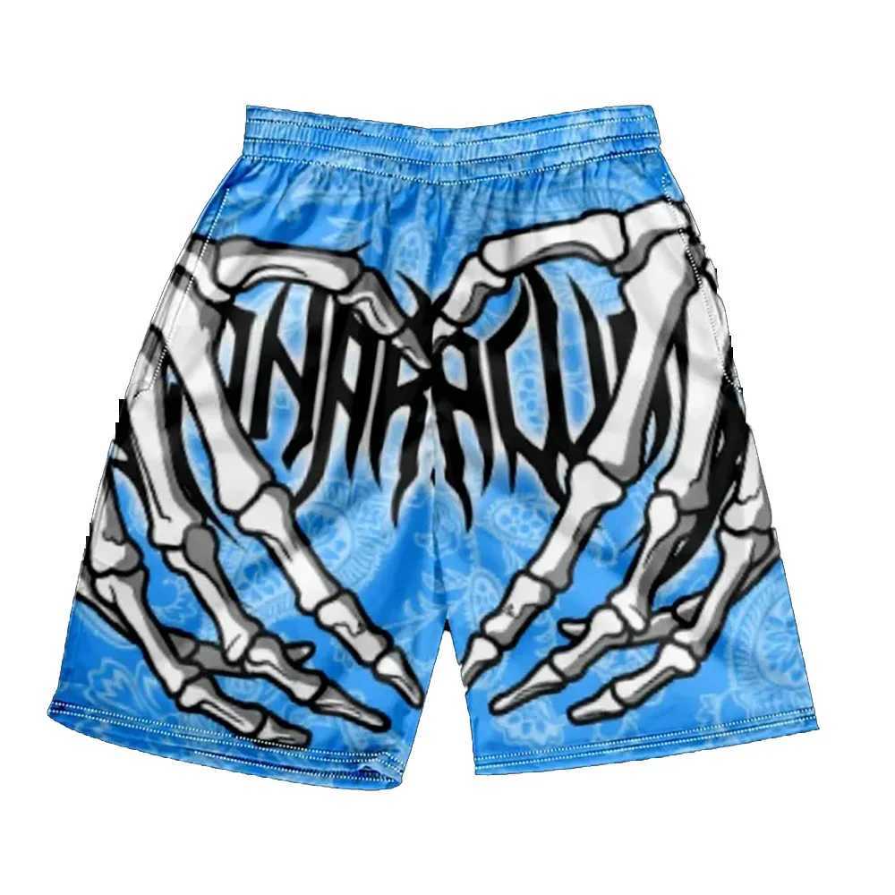 Men's Shorts Summer Men Skull Shorts Kids Training Multicolor Shorts Boys Girls Sports Breathable Shorts Adult Hip Hop Short Pants Streetwear z25