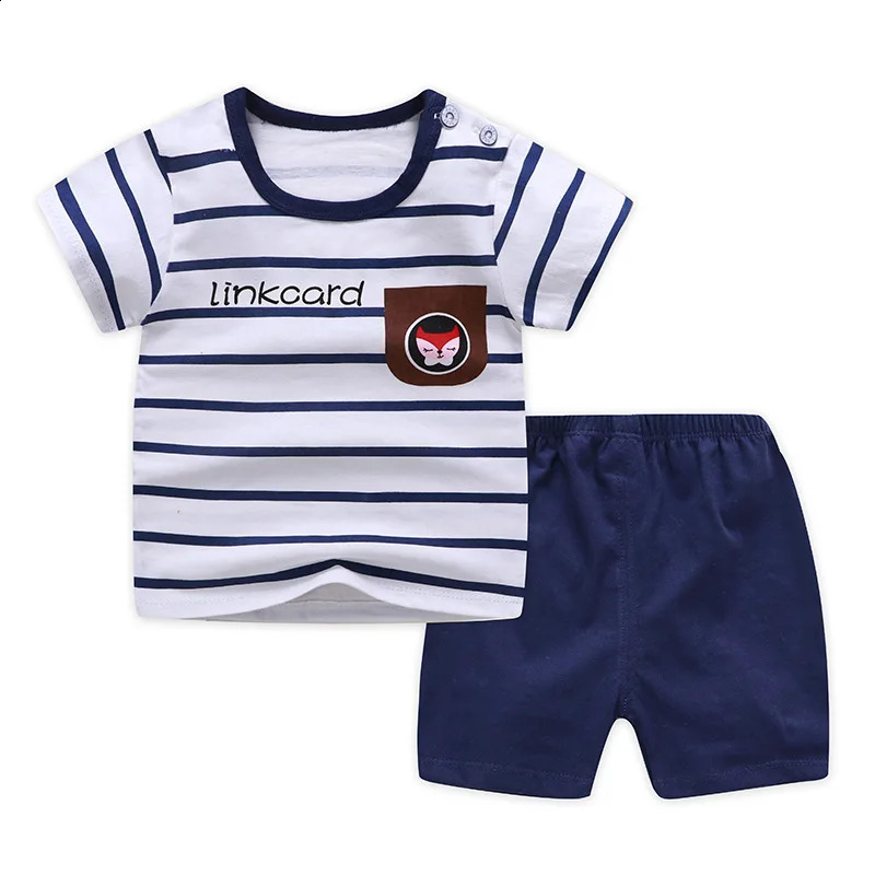 Casual Kids Clothes 2 Piece Set Clothing Green Cool Boy T-shirt Shorts Clothing Boys Tracksuit Children Baby Clothes 250218