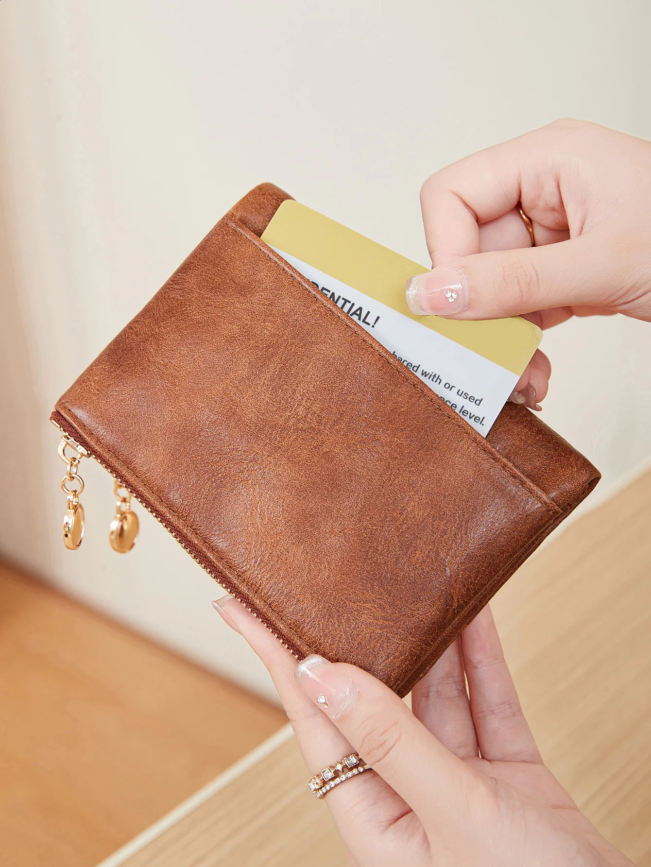 Minimalist Womens Wallet Short Three Layer Large Capacity Double Zipper Card Holder ID Credit Bank Money Bag 250218