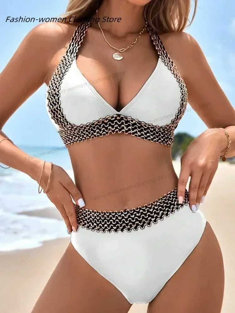 New Swimsuit 2024 Women High Waist Bikini Set Two Pieces Push Up Bikinis Swimsuits Female Beachwear Bathing Swimwear Swim Suits W250219