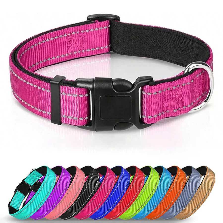 Reflective dog collar cushion breathable safety strip adjustable cute little dog pet necklace suitable for small medium and large dogs W250219