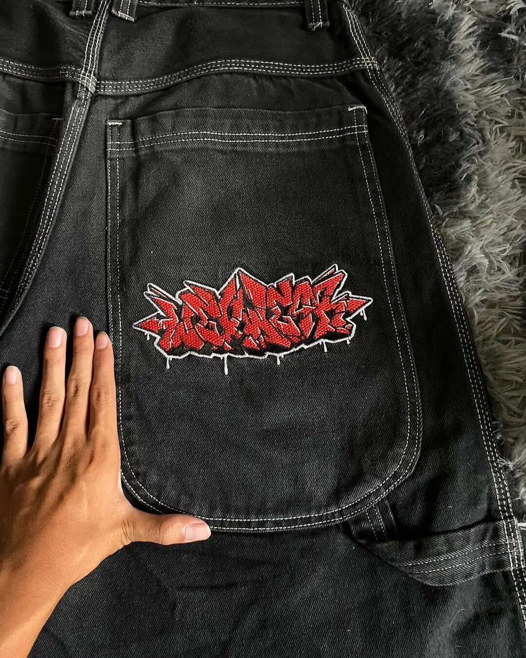 Street Wear Y2K Pants Retro Hip-hop Pocket Letter Embroidered Denim Shorts Casual Loose Designer Jeans Gym Men's And Women's High Waisted Ba
