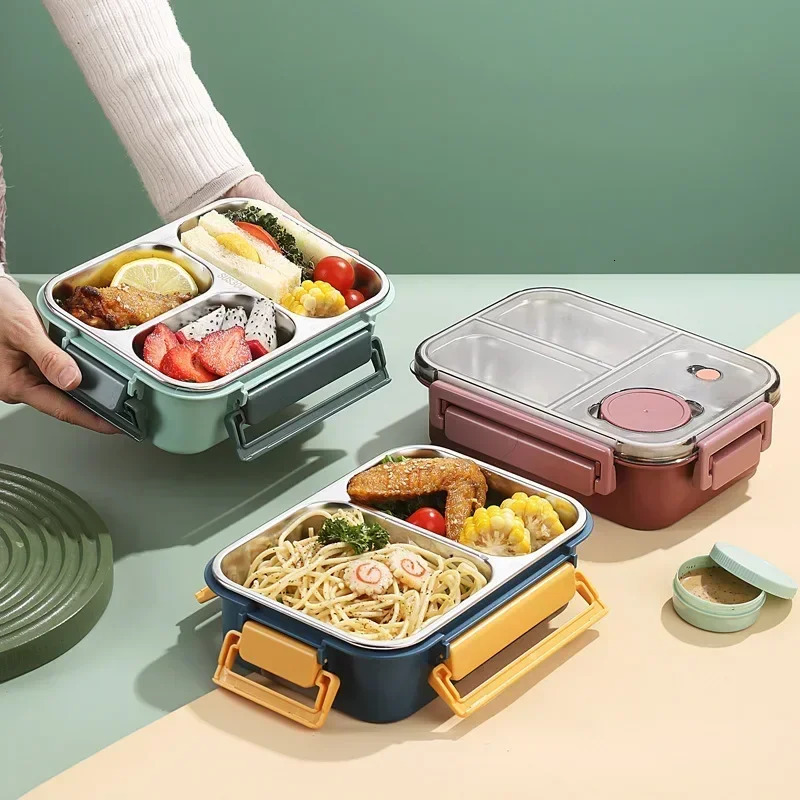 850ml Portable Lunch Boxes for Children Adults Thermo Soup Bento Box Stainless Steel Insulated Heating Food Storage Container 250219
