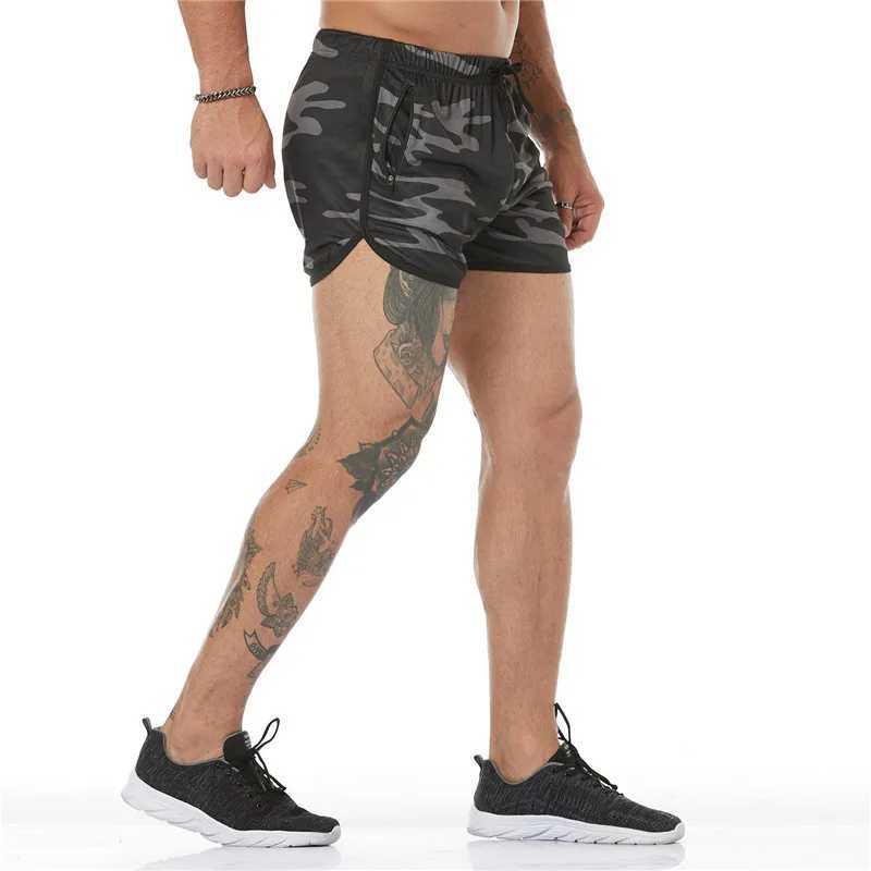 2023 new camouflage mens sports shorts mens sports running shorts fitness zipper pocket jogging shorts quick drying mens sports shorts W250219