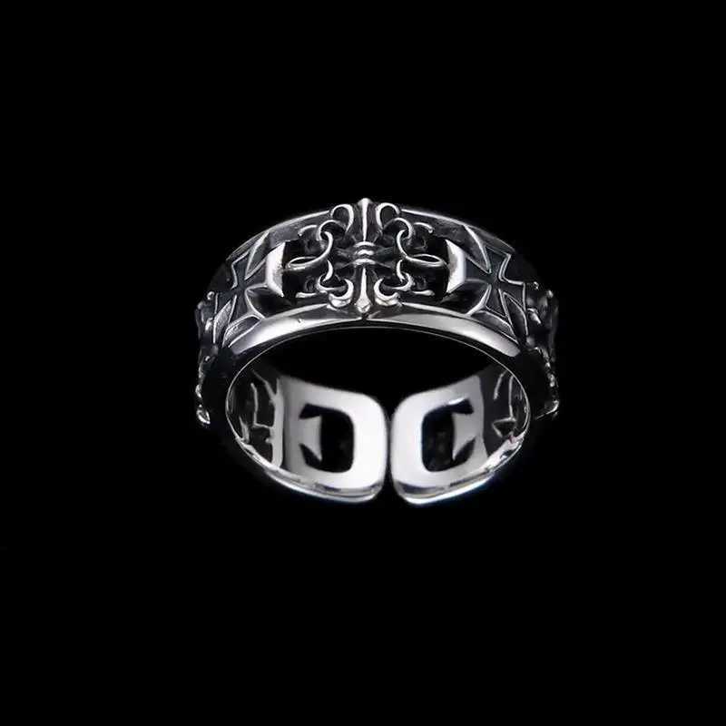 New retro cross hip-hop punk style niche opening ring for menXJ250219