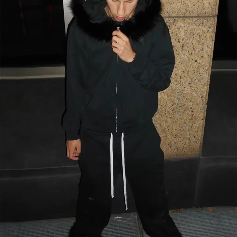 Gothic punk hip-hop rock womens mens fall winter sweatshirts casual loose versatile cardigan hoodie Y2K Harajuku retro clothes 250218