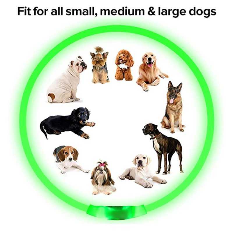 3 Modes Dog Luminous Charge Collar Led Usb Cat Dogs Collars Detachable Night Led Glow Dog Loss Prevention Collar Pet Accessories W250219