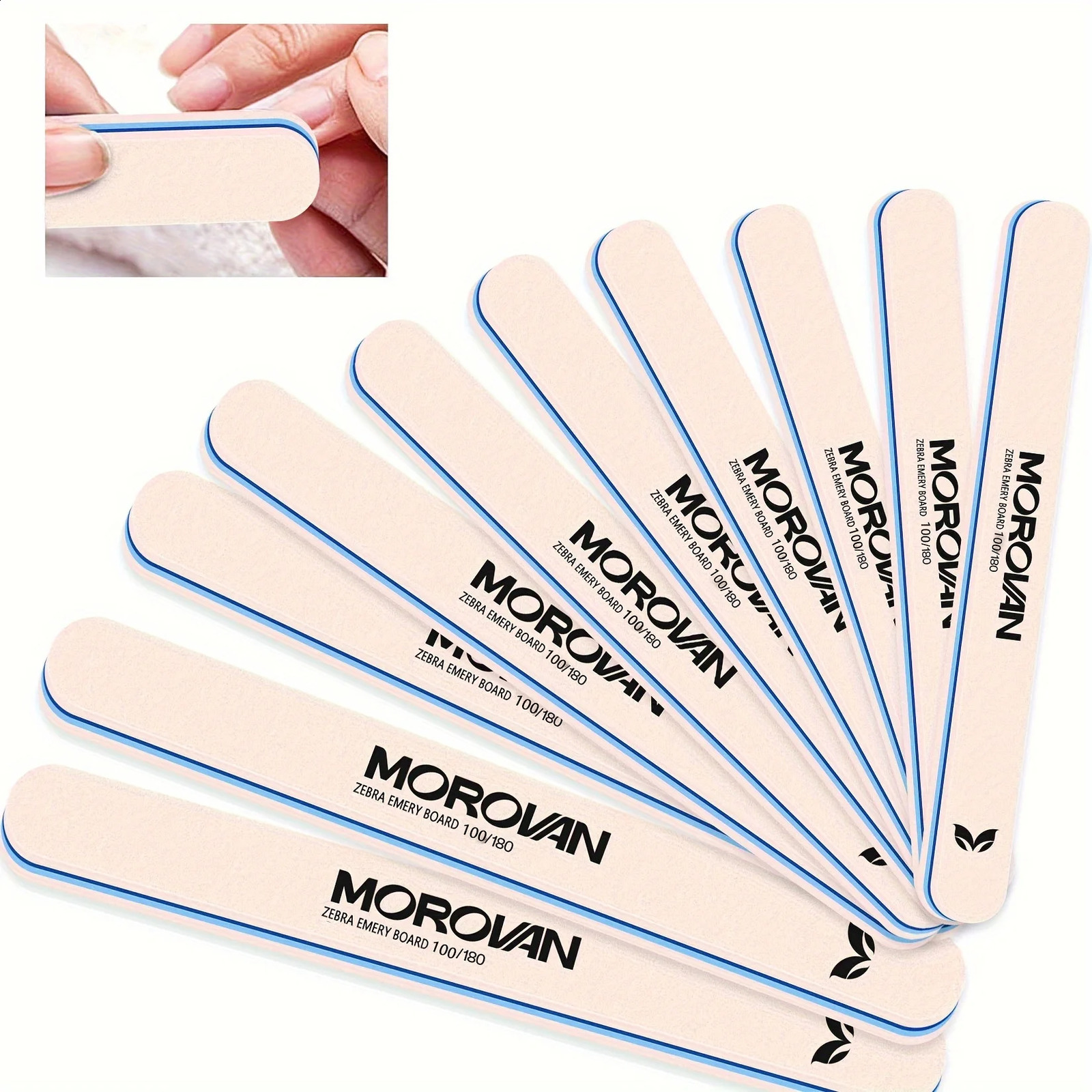 MOROVAN Nail File Set Dual-Sided Sanding Strips Low Allergenic Pedicure Manicure Tools Nail Buffing Filing Kit 250214