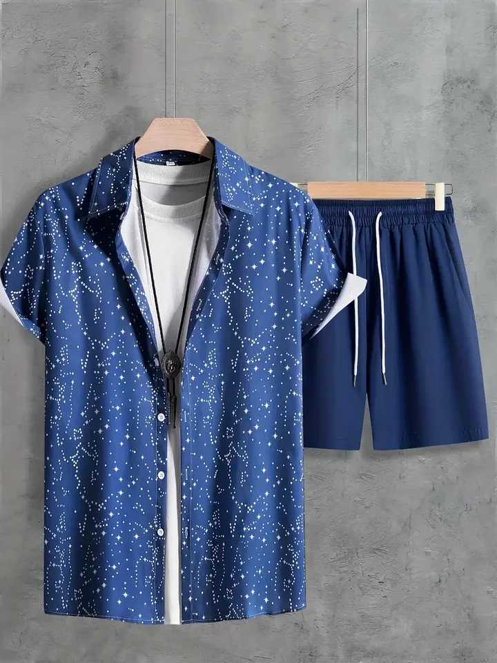 Mens Beachwear Two Piece Set Quick Dry Hawaiian Shirt And Shorts Set Mens Fashion Clothing 3D Printed Casual y2k Daily WearXJ250218