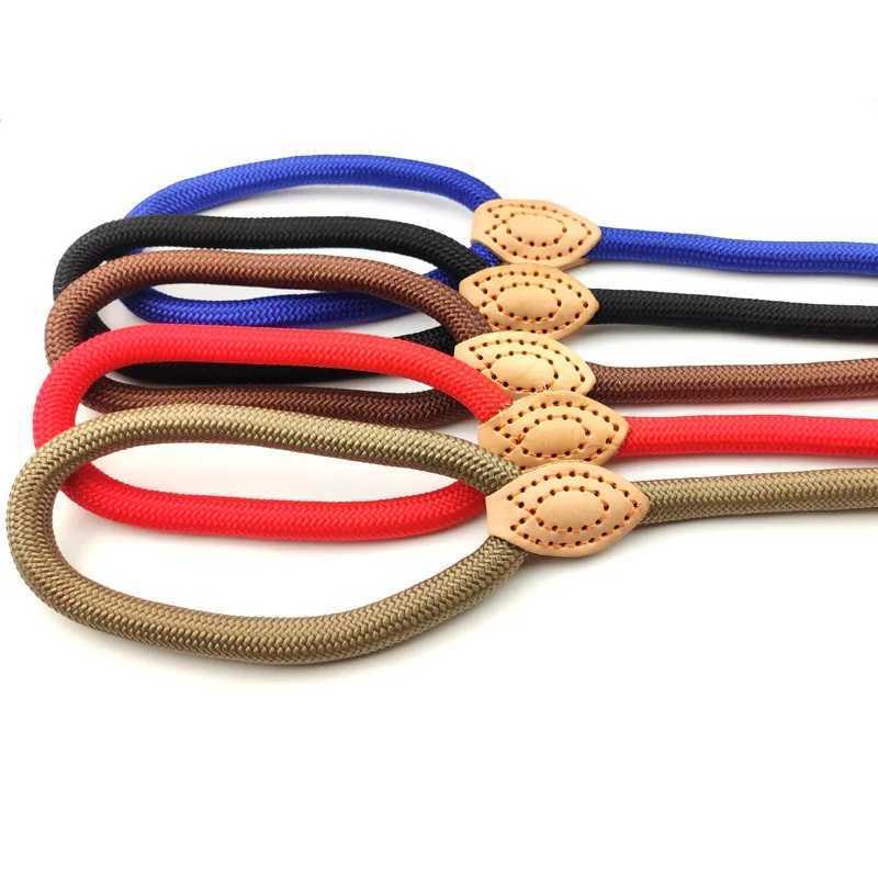 Dog Leash Slip Rope Lead Leash Heavy Duty Braided Rope Adjustable Loop Collar Training Leashes for Small Medium DogsXJ250218