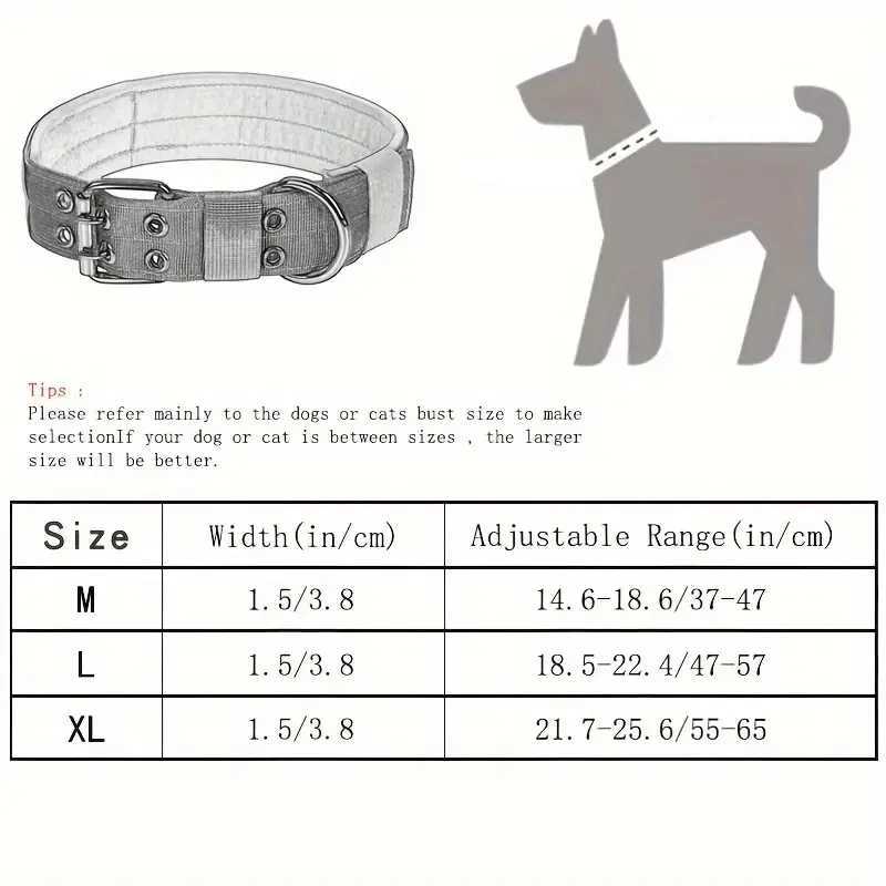 Comfort-Fit Heavy-Duty Nylon Dog Collar-Adjustable Padded For Training Walking Perfect for Medium Large Dogs W250219