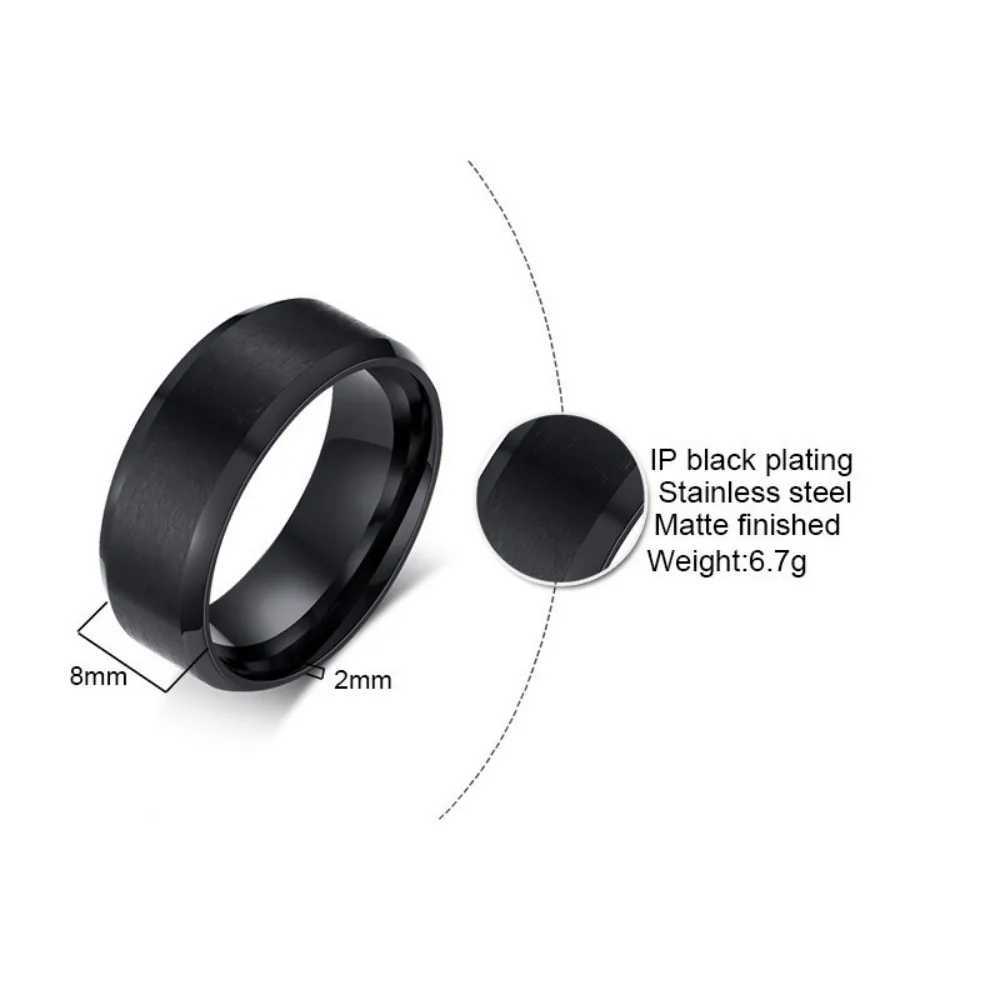 Stainless Steel Black Rings Personality Simple Titanium Steel Ring For Fashion Women Men Party Jewelry Punk AccessoriesXJ250219