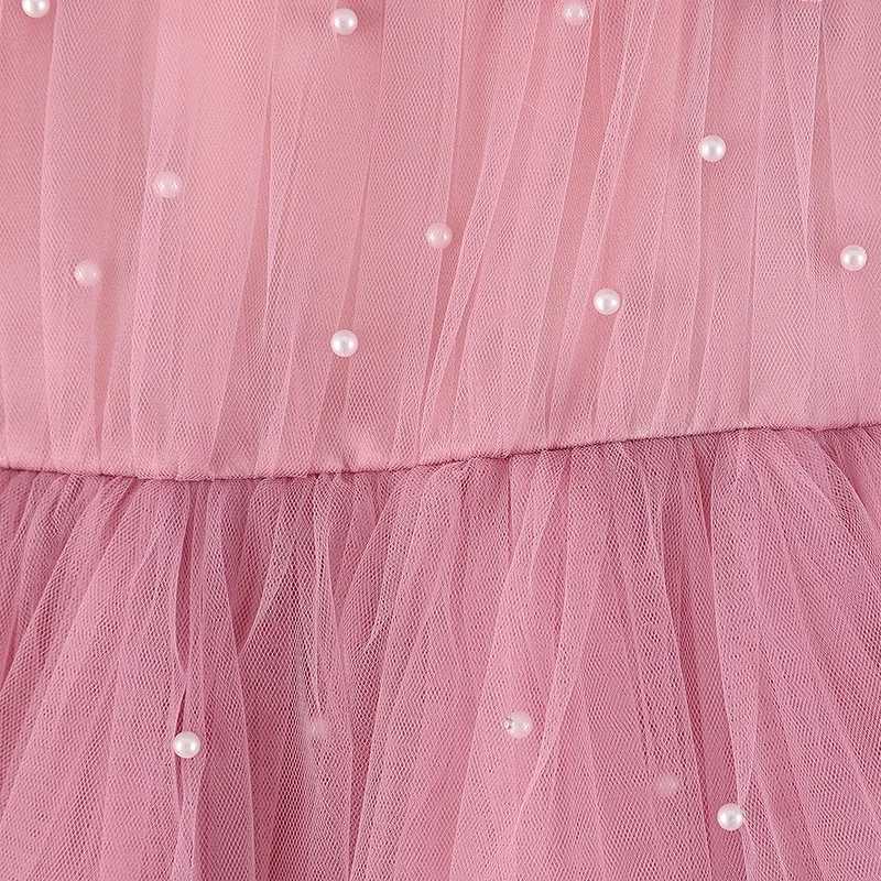 Baby girl dress 0-5Y new pearl princess dress baby baptism dress lace tutu net yarn girl birthday party dress girl dressT250219
