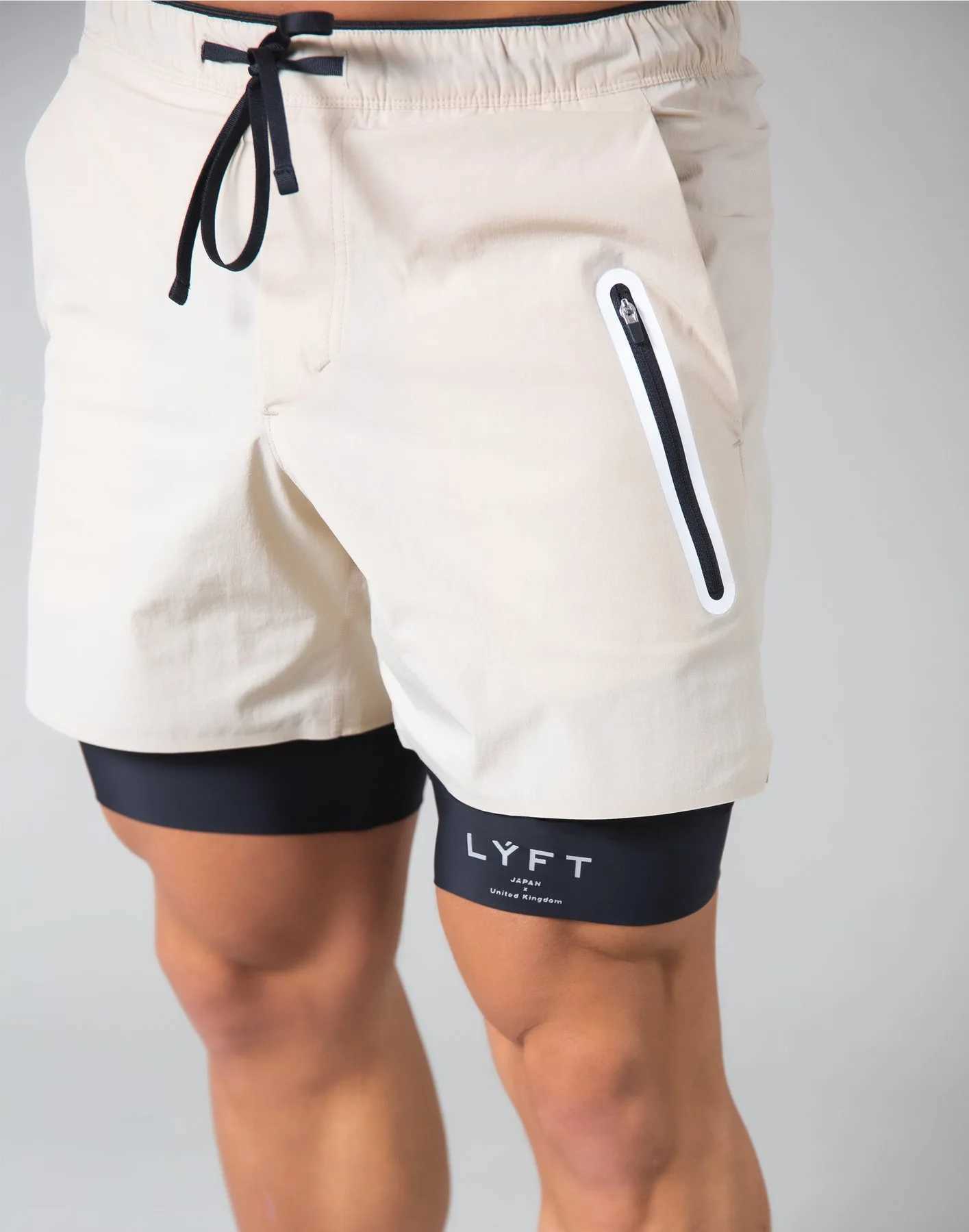 Men's Shorts Zipper Pocket Shorts Men 2 in 1 Sports Shorts Running Jogging Short Pants Fitness Training Quick Dry Mens Gym Summer Men Shorts z250