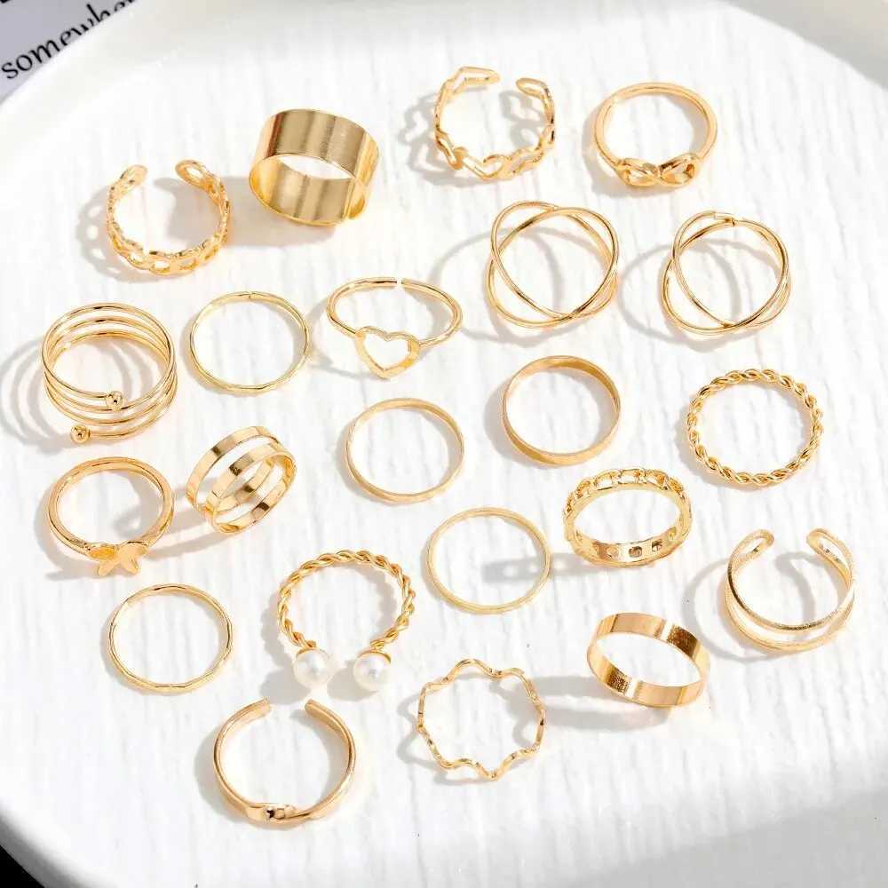 22 Piece Set of Love Butterfly Ring Opening Multi Joint Ring SetXJ250219