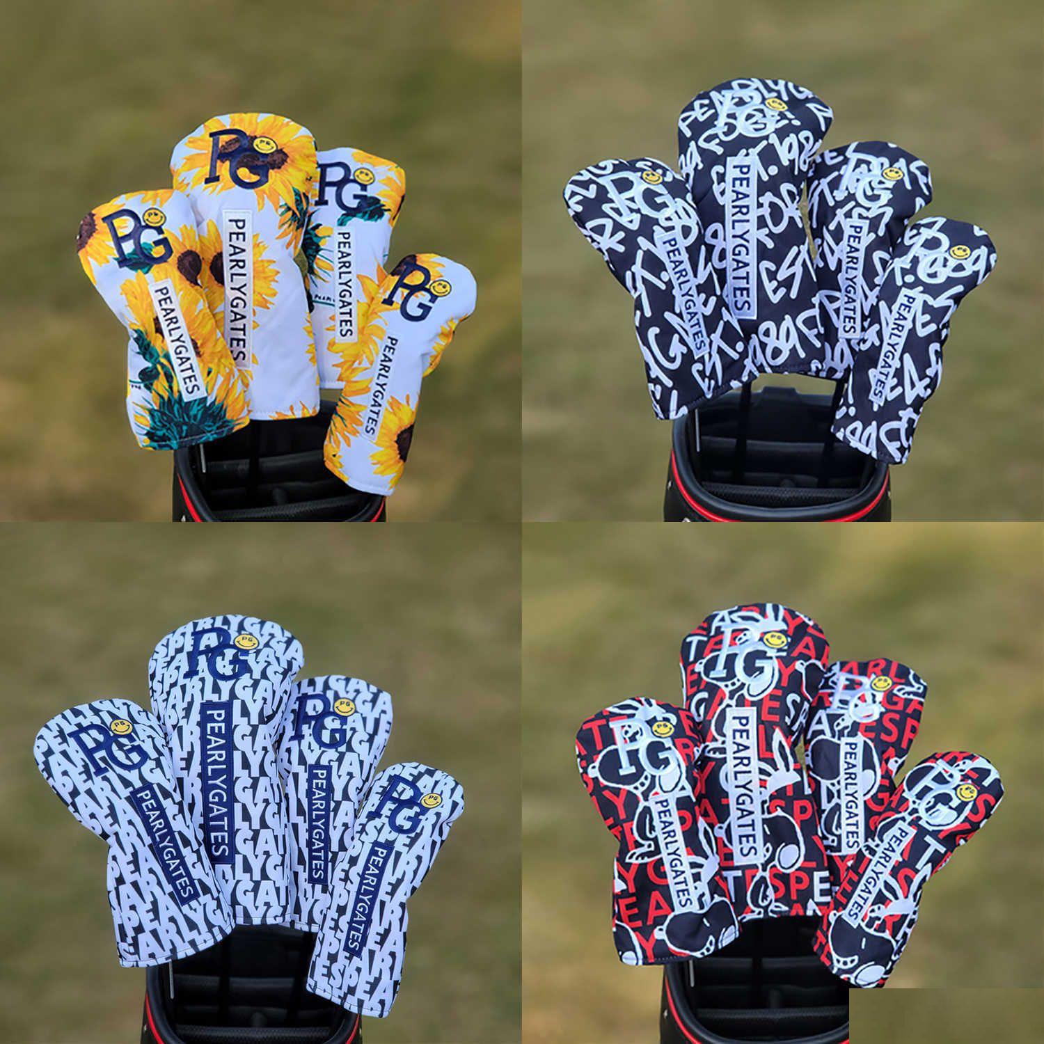 Other Golf Products Wood Iron Headcovers Set Pearly Gates Covers For Driver Fairway Hybrid Woods Irons Club Protector