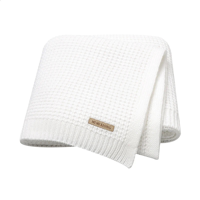 Baby Blankets Knitted born Netural Breathable Month Swaddle Wrap Mat for Infant Boy Girl Crib Cellular Children 90*70cm Cover 250218