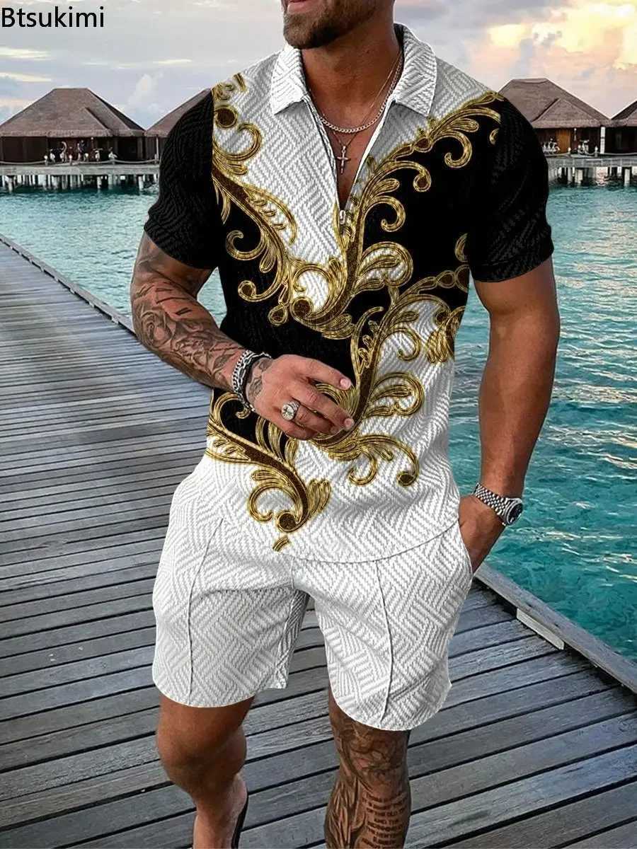 2025 Mens Summer Clothing Luxury Polo Shirts Short Sleeve Set Casual Man Shorts Tracksuit Outfits Social Golf Lapel T-ShirtsXJ250218