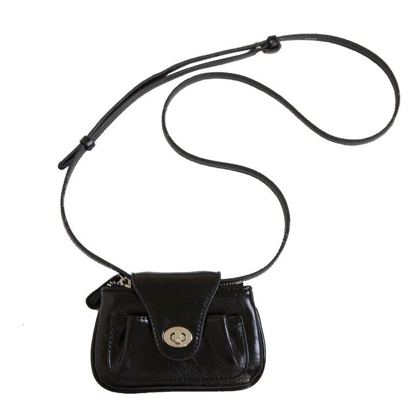 Whiterm2025 Korean new women's mini cute oil wax leather chain shoulder diagonal crossing small bag mouth red envelope #swissmilitary