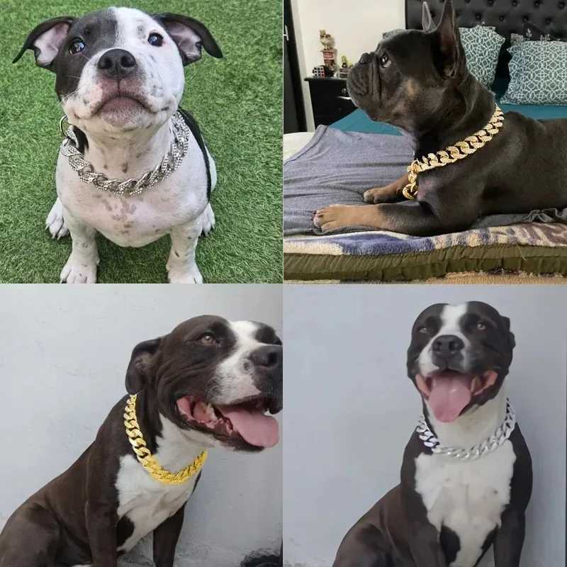 Plastic Dog Collar Chain Bulldog Lightweight Necklace Cat Collar Pet Accessories Small Medium Large Pet Necklace Accessories W250219