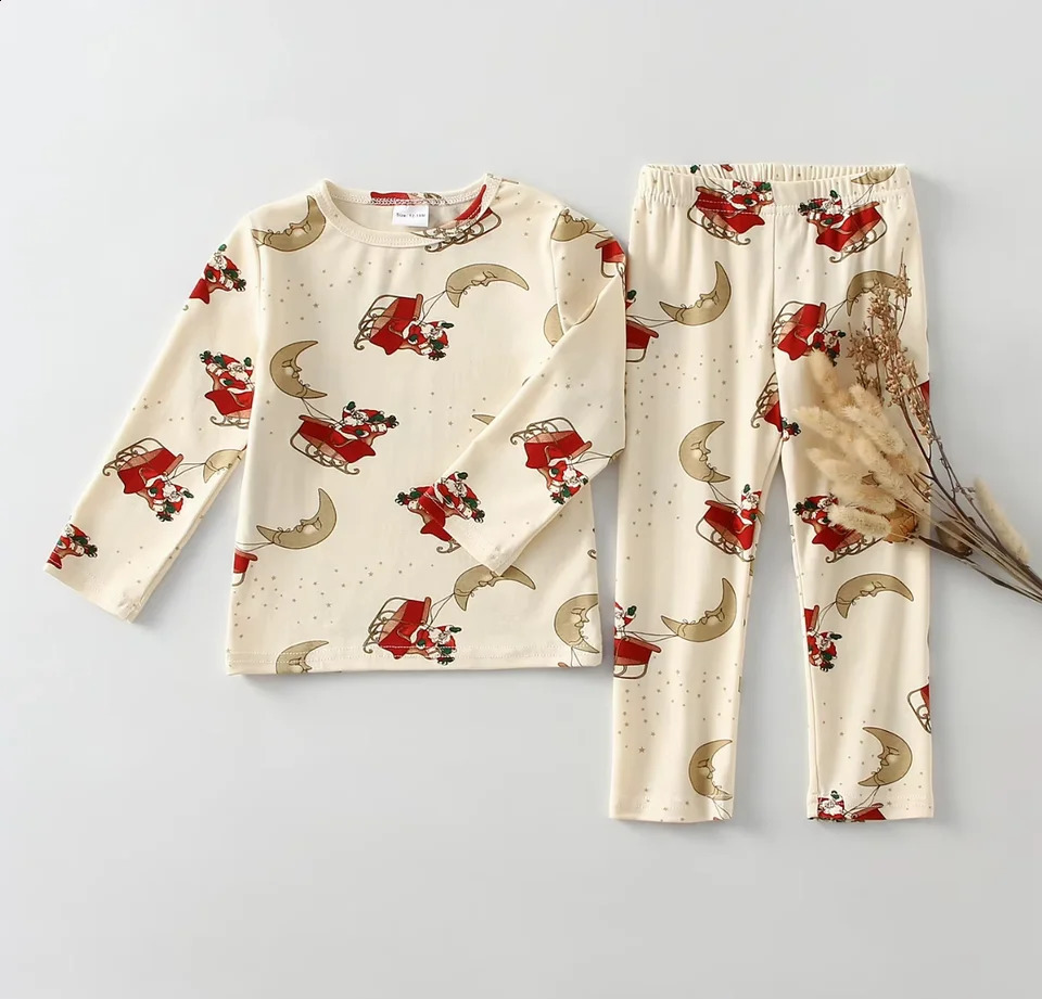 Christmas Children Pajamas Set Kids Baby Girl Boys Underwear Clothing Long Sleeve Children Sleepwear Pajamas Sets Kids Clothing 250218