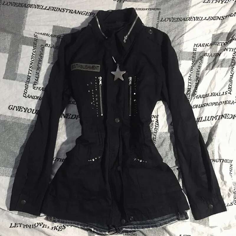 American Vintage Y2k Aesthetic Star Zipper Hoodies Fashion Haruku Slim Coats Ins Grunge Pleated Jackets Streetwear