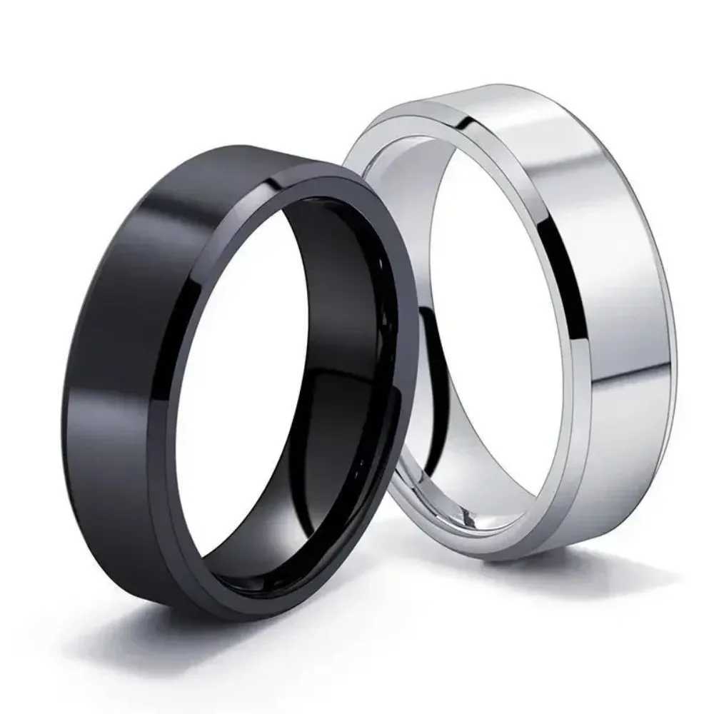 Stainless Steel Black Rings Personality Simple Titanium Steel Ring For Fashion Women Men Party Jewelry Punk AccessoriesXJ250219