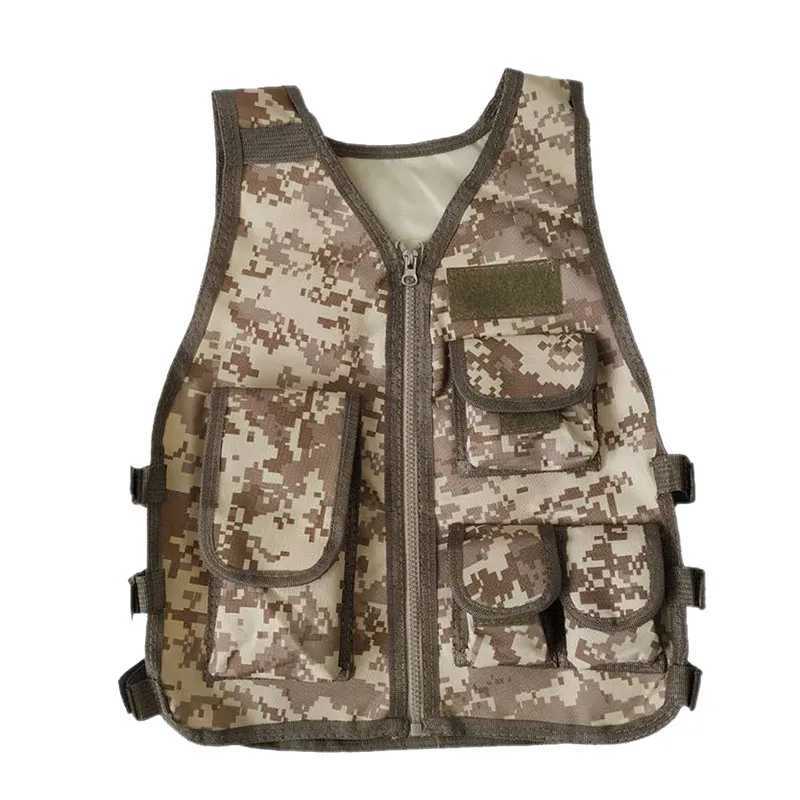 Children Summer Camping Training Camouflage Tactical Vest Body Armor Kids Outdoor Performance CS War Game Hunting WaistcoatXJ250219