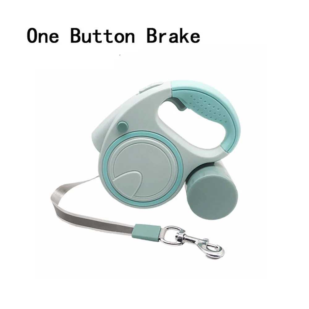 Dog Leash With Led Lights and Garbage Bag Retractable Nylon 5M Traction Rope Belt Durable Walk Run Automatic Extension Dog LeadXJ250218