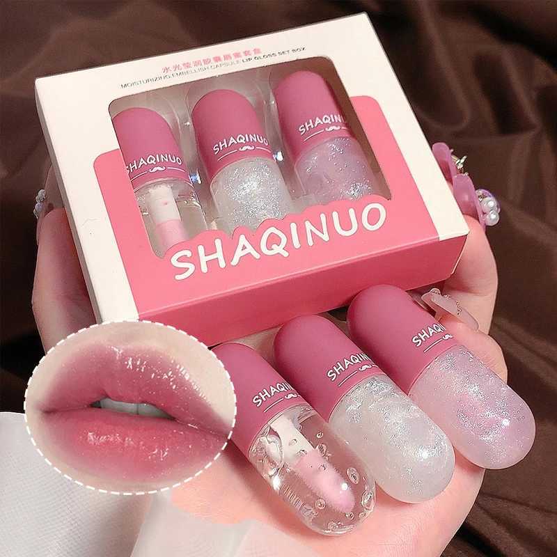 Shuiguang capsule lip honey kit moisturizes and moisturizes the mirror surface sparkling colorless transparent glass lip oilW250219