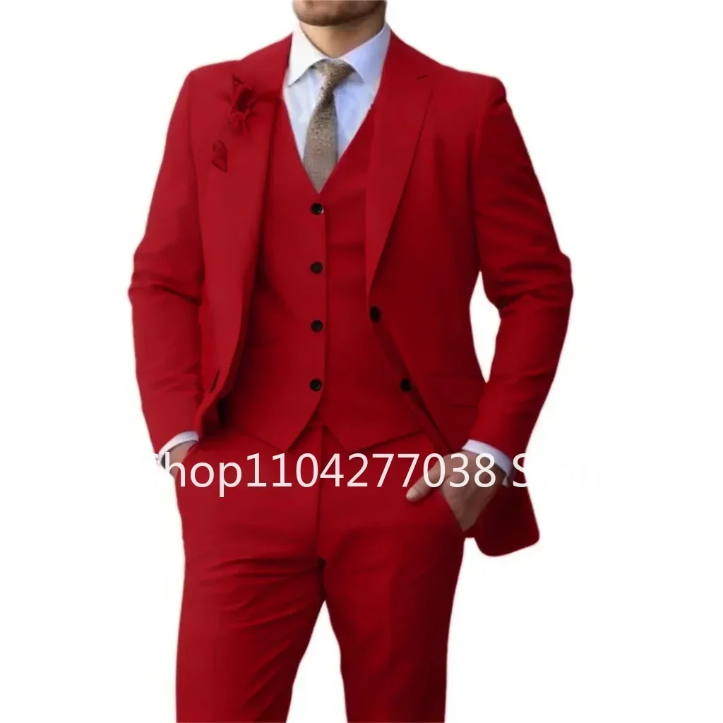 Formal Suit for Men 3piece Blazer Vest and Pant Notched Lapel Fashion Tuxedo Suit for Men Wedding Dresses Business Evening Party 250213