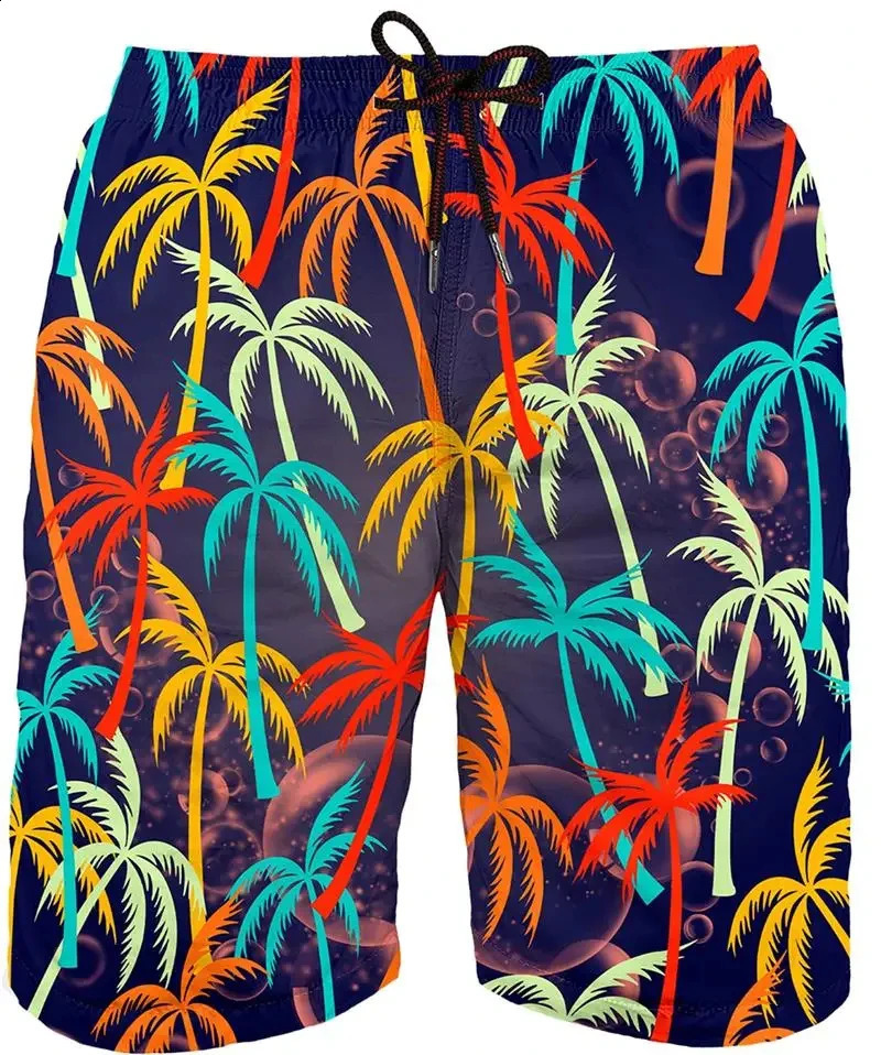 Summer beach art mens swimsuit floral board shorts 3D printed painting relay sports Hawaii 250217