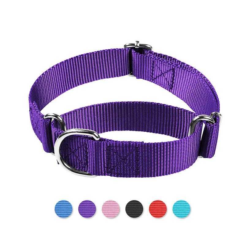 Dog Collars Reflective Nylon Dog Collar with Metal D Ring Adjustable Training No Slip Dog Collar for Large Dogs Walking Training W250219