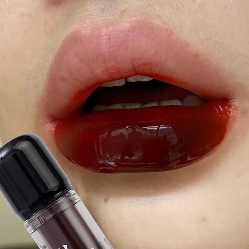 Juice Black Red Lip Gloss Mirror Glass Water Light Clear Lip Glaze Waterproof Non Stick Cup Liquid Lipstick Nude Lip Tint MakeupW250219