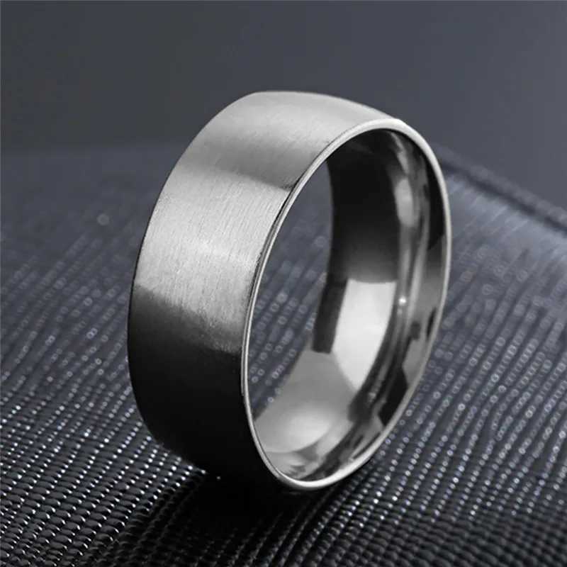 Classic Men Stainless Steel Rings Black Solid Simple Vintage Rings For Men Wedding Bands Christmas Party Jewelry Gift WholesaleXJ250219