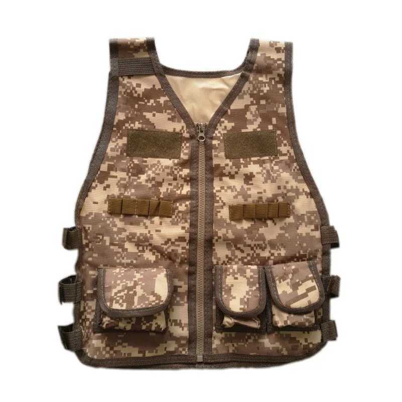 Children Combat Vest Kids Camouflage Multiple Pockets Hunting CS Shooting Jacket Hunting Tactical Waistcoat Training GearXJ250219