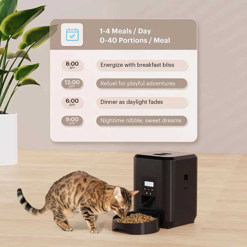 Dog Feeders Smart Pet Feeder Automatic Cat Feeder Dog Slow Food Machine With Timed Quantitative Automatic Cat Food Dispenser Cat Dog Bowl H250218
