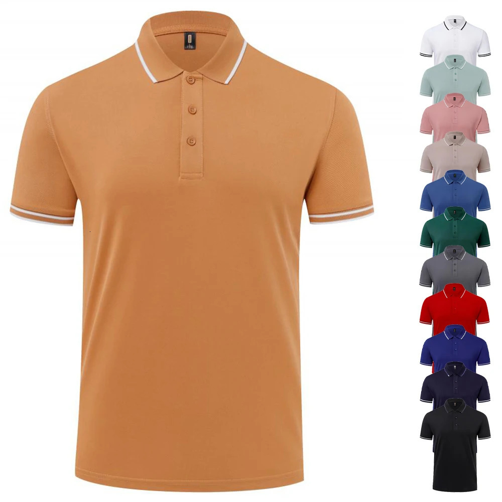 Men Stripe Polo T Shirts High Quality Fashion Business Collar Tshirt Wholesale Golf Tshirts For Playeras Polos 250219