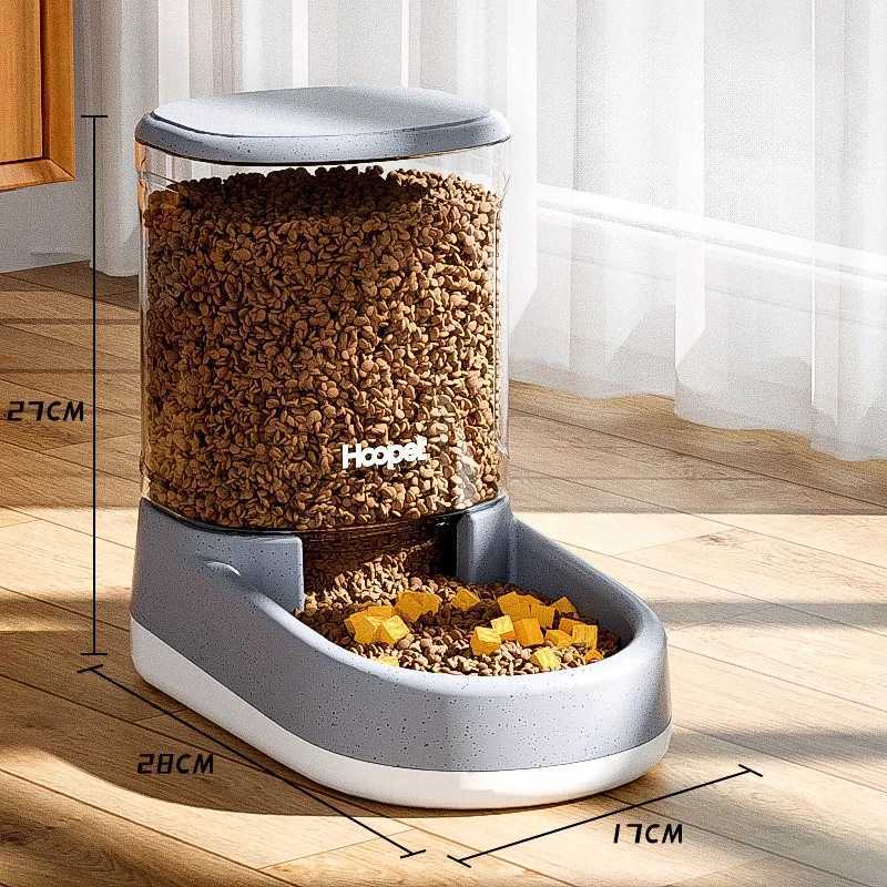 Dog Feeders HOOPET Feeding Drinker Large Capacity Automatic Pet Supplies Wet Dry Dog Cat Feeder Drinking Bowl Dog Food Bowl Pet Supplies H250218